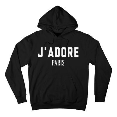 I Love Paris J Adore Paris France Black Graphic Hoodie