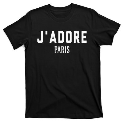 I Love Paris J Adore Paris France Black Graphic T-Shirt