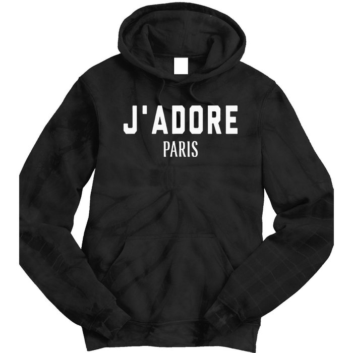 I Love Paris J Adore Paris France Black Graphic Tie Dye Hoodie