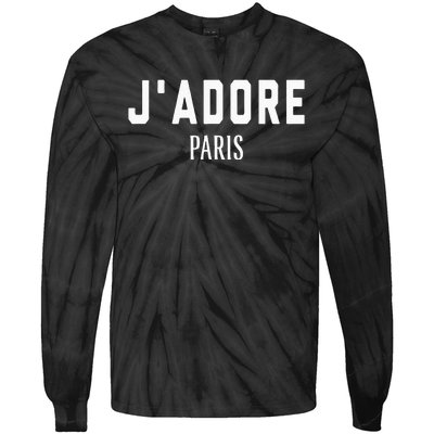 I Love Paris J Adore Paris France Black Graphic Tie-Dye Long Sleeve Shirt