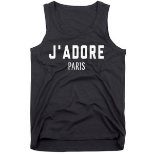 I Love Paris J Adore Paris France Black Graphic Tank Top