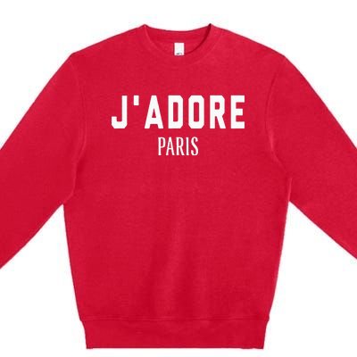 I Love Paris J Adore Paris France Black Graphic Premium Crewneck Sweatshirt