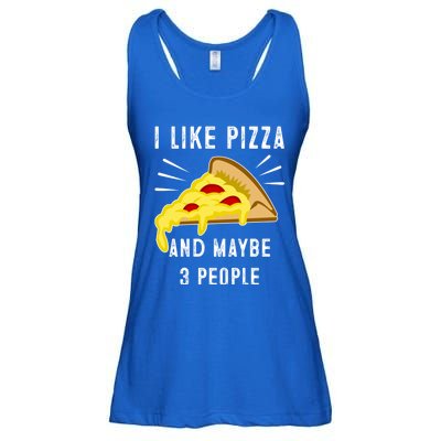 I Like Pizza And Maybe 3 People Funny Sarcasm Pizza Lover Meaningful Gift Ladies Essential Flowy Tank