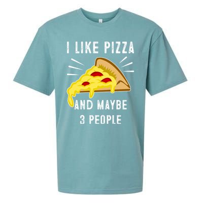 I Like Pizza And Maybe 3 People Funny Sarcasm Pizza Lover Meaningful Gift Sueded Cloud Jersey T-Shirt