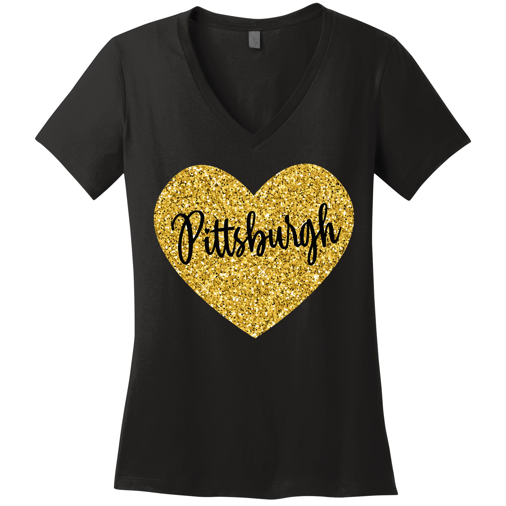 I Love Pittsburgh Pennsylvania USA Women's V-Neck T-Shirt