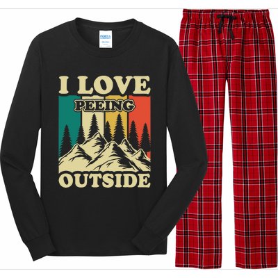 I Love Peeing Outside Funny Joke Camping Hiking Mountain Long Sleeve Pajama Set