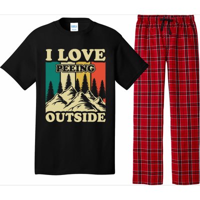 I Love Peeing Outside Funny Joke Camping Hiking Mountain Pajama Set