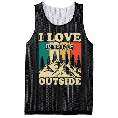 I Love Peeing Outside Funny Joke Camping Hiking Mountain Mesh Reversible Basketball Jersey Tank