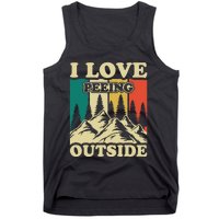 I Love Peeing Outside Funny Joke Camping Hiking Mountain Tank Top