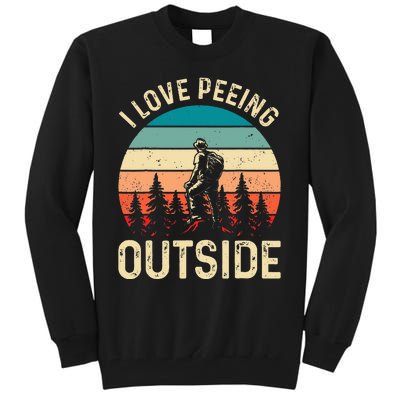 I love peeing outside Wilderness Glamping Campfire Nature Tall Sweatshirt