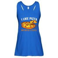 I Like Pizza And Maybe 3 People Pizza Fan Funny Pizza Gift Ladies Essential Flowy Tank