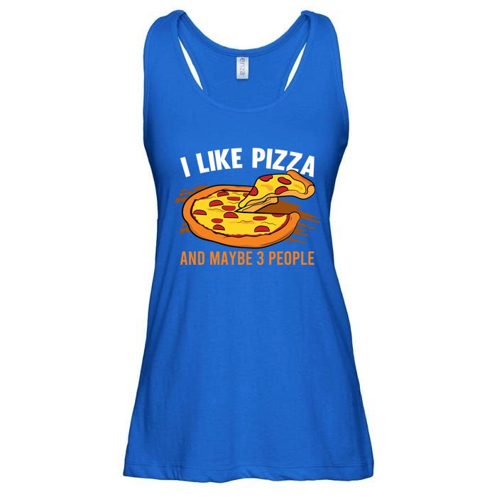 I Like Pizza And Maybe 3 People Pizza Fan Funny Pizza Gift Ladies Essential Flowy Tank