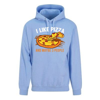 I Like Pizza And Maybe 3 People Pizza Fan Funny Pizza Gift Unisex Surf Hoodie