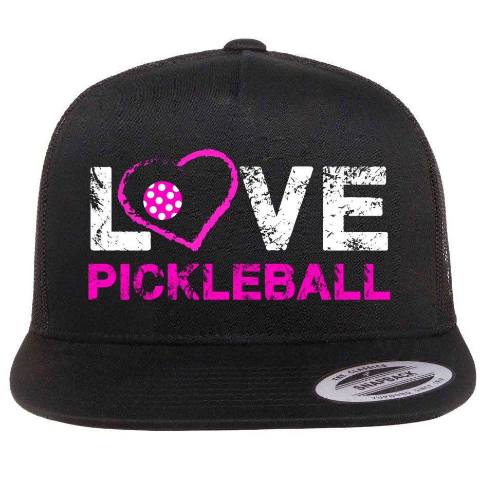 I Love Pickleball Great Gift 'S Pickleball Gift Flat Bill Trucker Hat