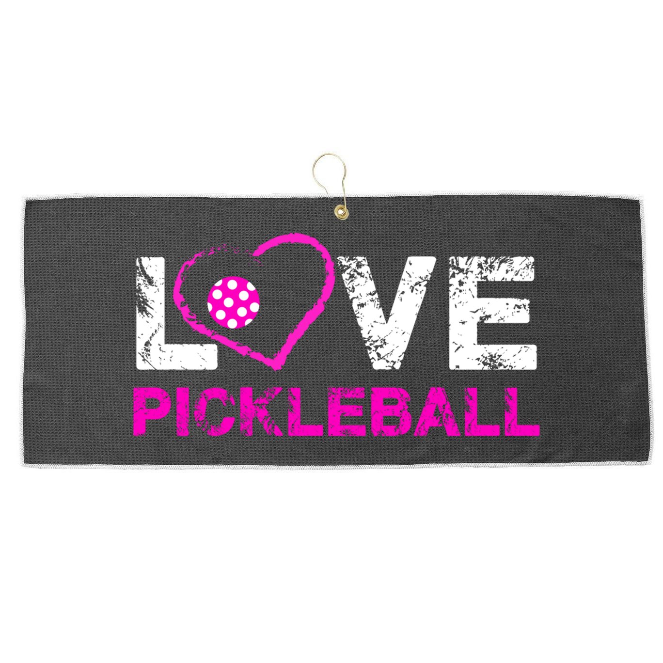 I Love Pickleball Great Gift 'S Pickleball Gift Large Microfiber Waffle Golf Towel