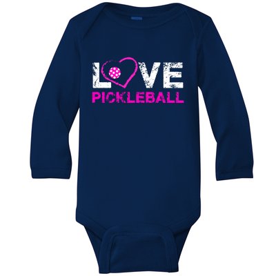 I Love Pickleball Great Gift 'S Pickleball Gift Baby Long Sleeve Bodysuit