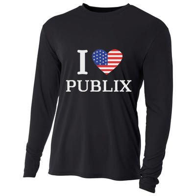 I Love Publix Usa Flag Funny Sarcastic Cooling Performance Long Sleeve Crew