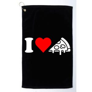 I Love Pizza Red Heart Valentines Day Funny Pizza Lover Food Great Gift Platinum Collection Golf Towel