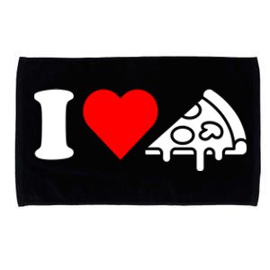 I Love Pizza Red Heart Valentines Day Funny Pizza Lover Food Great Gift Microfiber Hand Towel