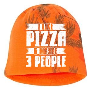 I Like Pizza And Maybe 3 People Pizza Lover Gift Kati - Camo Knit Beanie