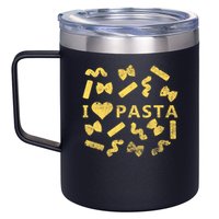 I Love Pasta Shirt Italian Spaghetti Pastafarians Gift 12oz Stainless Steel Coffee Mug