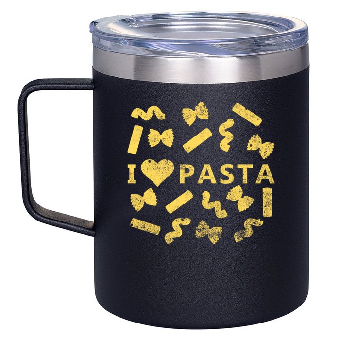 I Love Pasta Shirt Italian Spaghetti Pastafarians Gift 12oz Stainless Steel Coffee Mug