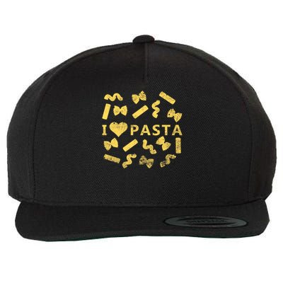 I Love Pasta Shirt Italian Spaghetti Pastafarians Gift Wool Snapback Cap