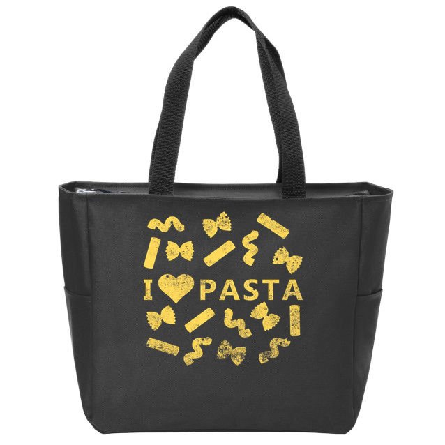 I Love Pasta Shirt Italian Spaghetti Pastafarians Gift Zip Tote Bag