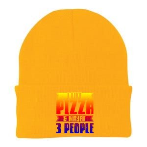 I Like Pizza And Maybe 3 People Pizza Lover Gift Knit Cap Winter Beanie