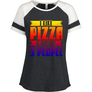 I Like Pizza And Maybe 3 People Pizza Lover Gift Enza Ladies Jersey Colorblock Tee