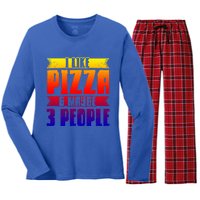 I Like Pizza And Maybe 3 People Pizza Lover Gift Women's Long Sleeve Flannel Pajama Set 