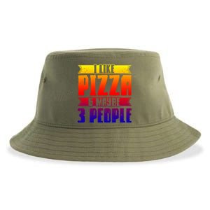 I Like Pizza And Maybe 3 People Pizza Lover Gift Sustainable Bucket Hat