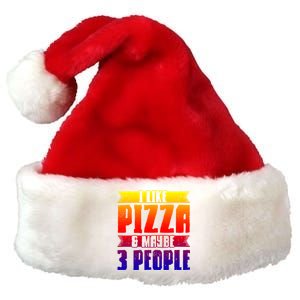 I Like Pizza And Maybe 3 People Pizza Lover Gift Premium Christmas Santa Hat