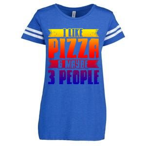 I Like Pizza And Maybe 3 People Pizza Lover Gift Enza Ladies Jersey Football T-Shirt