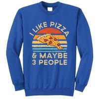 I Like Pizza And Maybe 3 People Retro Vintage Gift Sweatshirt