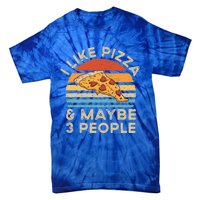 I Like Pizza And Maybe 3 People Retro Vintage Gift Tie-Dye T-Shirt