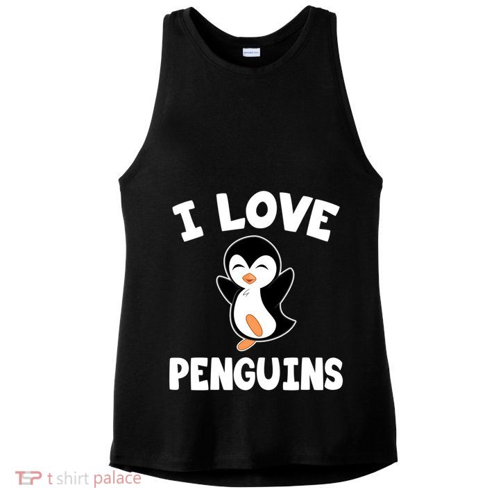 I Love Penguins Gift Cute Penguin Gift Ladies PosiCharge Tri-Blend Wicking Tank