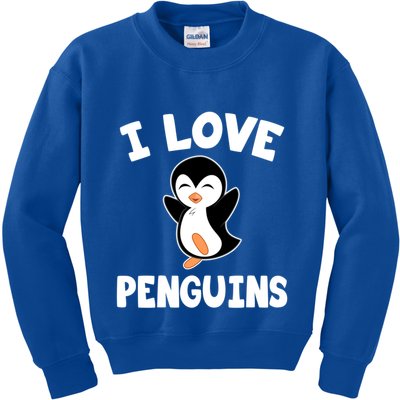 I Love Penguins Gift Cute Penguin Gift Kids Sweatshirt