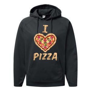 I Love Pizza for Pizza Lover Performance Fleece Hoodie