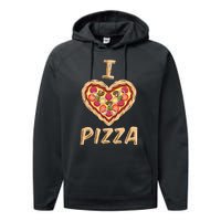 I Love Pizza for Pizza Lover Performance Fleece Hoodie