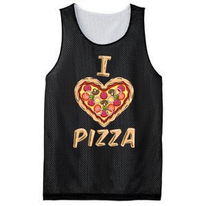 I Love Pizza for Pizza Lover Mesh Reversible Basketball Jersey Tank