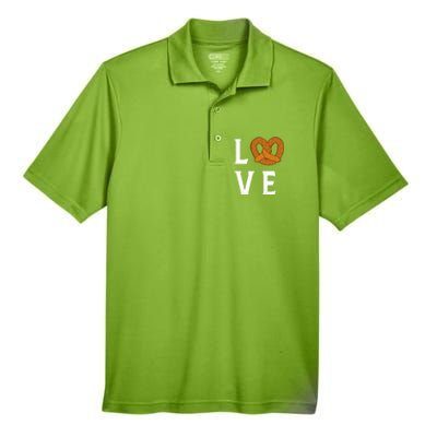 I Love Pretzels For Pretzel Day Funny Ger Foodie Lover Cute Gift Men's Origin Performance Piqué Polo