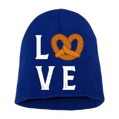 I Love Pretzels For Pretzel Day Funny Ger Foodie Lover Cute Gift Short Acrylic Beanie