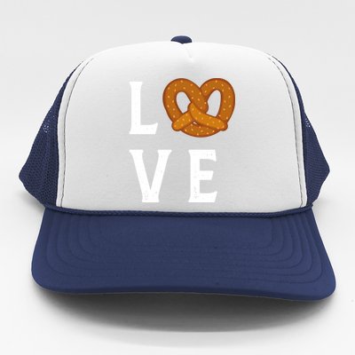 I Love Pretzels For Pretzel Day Funny Ger Foodie Lover Cute Gift Trucker Hat