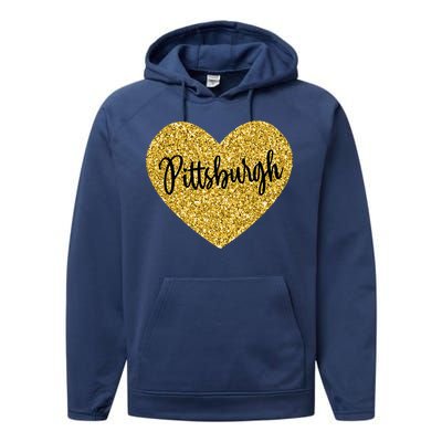 I Love Pittsburgh Pennsylvania USA Performance Fleece Hoodie