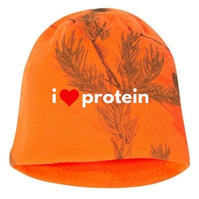 i love protein funny foodie Kati - Camo Knit Beanie