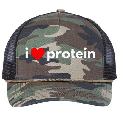 i love protein funny foodie Retro Rope Trucker Hat Cap