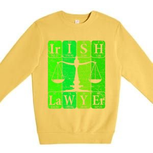 Irish Lawyer Periodic Table Elets Nerd Attorney Gift Premium Crewneck Sweatshirt