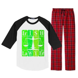 Irish Lawyer Periodic Table Elets Nerd Attorney Gift Raglan Sleeve Pajama Set