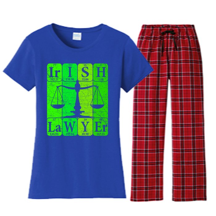 Irish Lawyer Periodic Table Elets Nerd Attorney Gift Women's Flannel Pajama Set